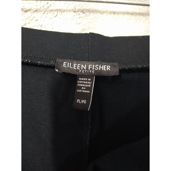 Eileen Fisher Pants Womens Large Petite Black Viscose Jersey Slouchy Tapered - Picture 7 of 9